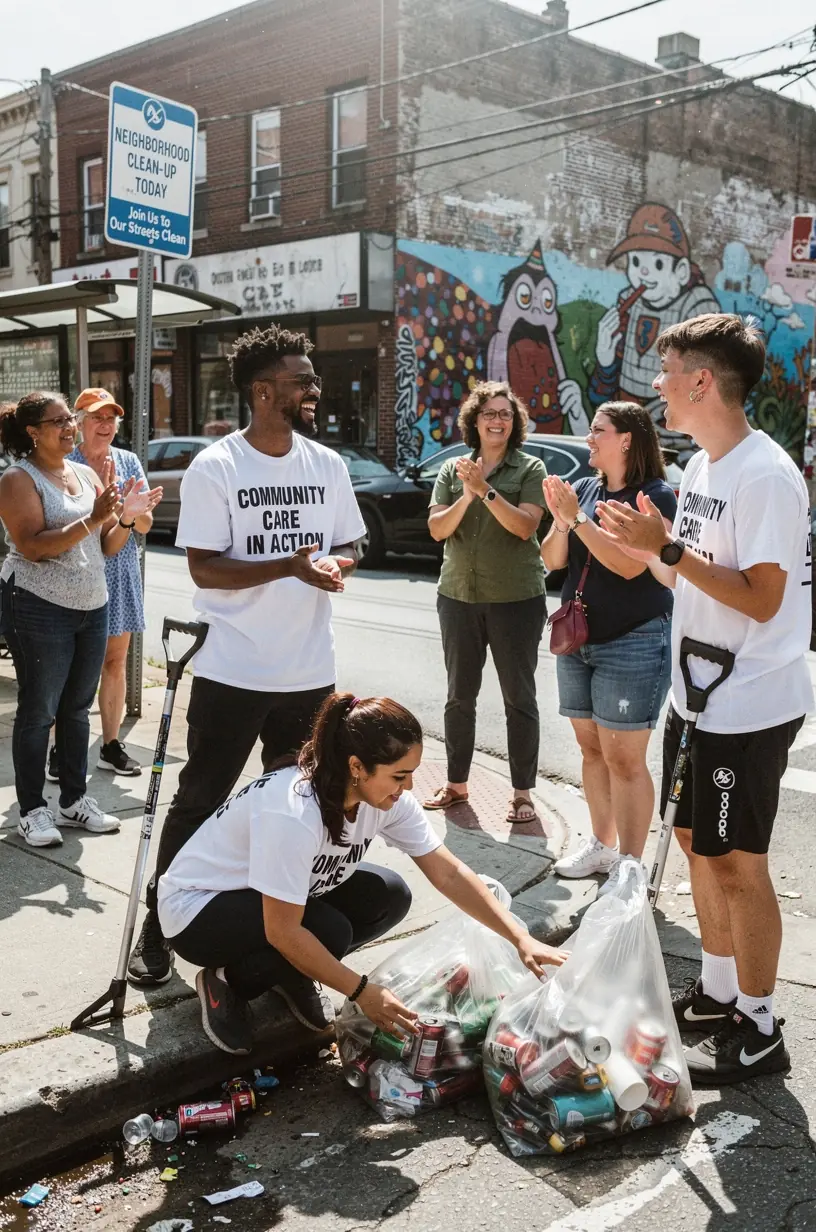 Community members collaborating on mental health solutions.