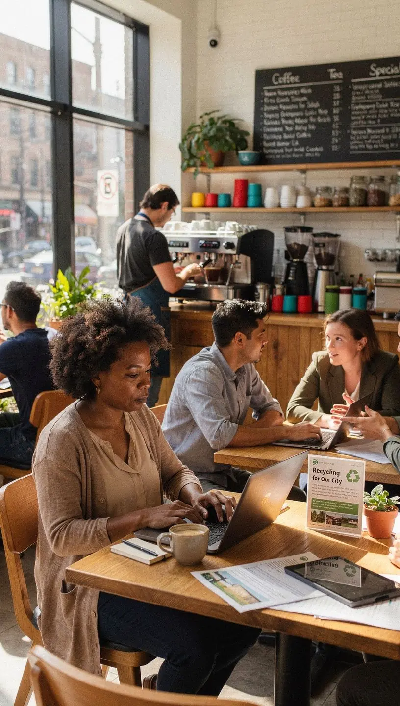 Local community members discussing infrastructure improvements.